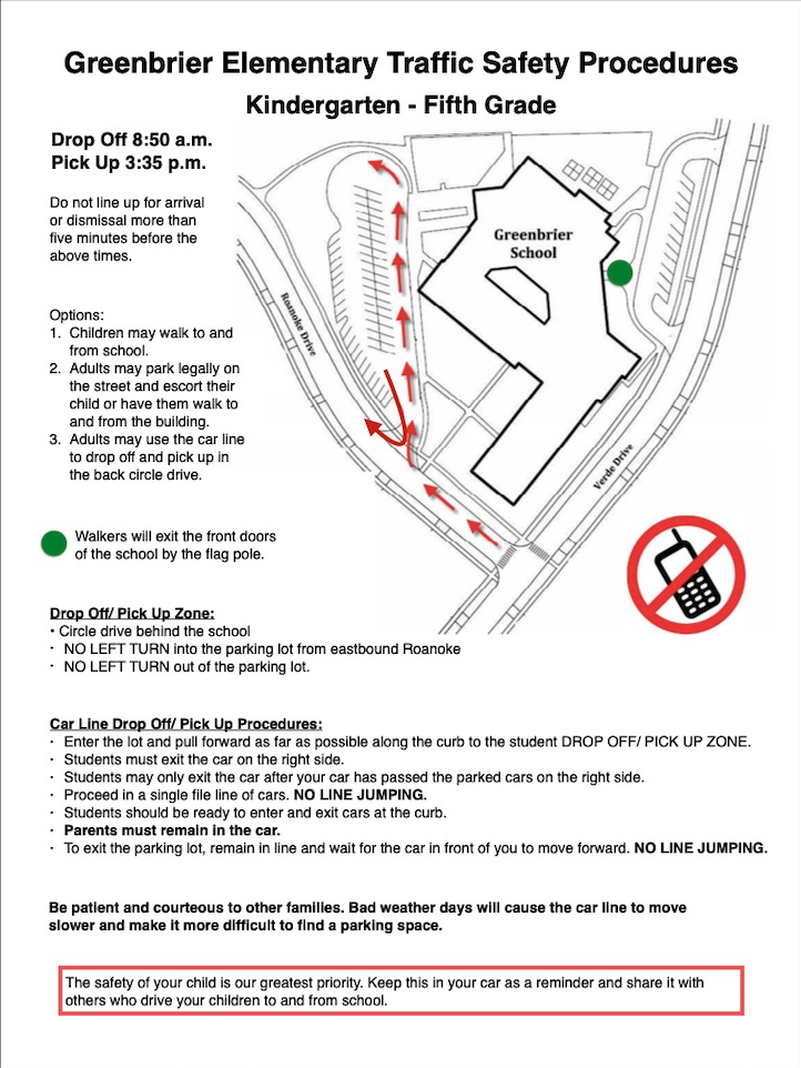 K-5th Grade Pick-up Procedures